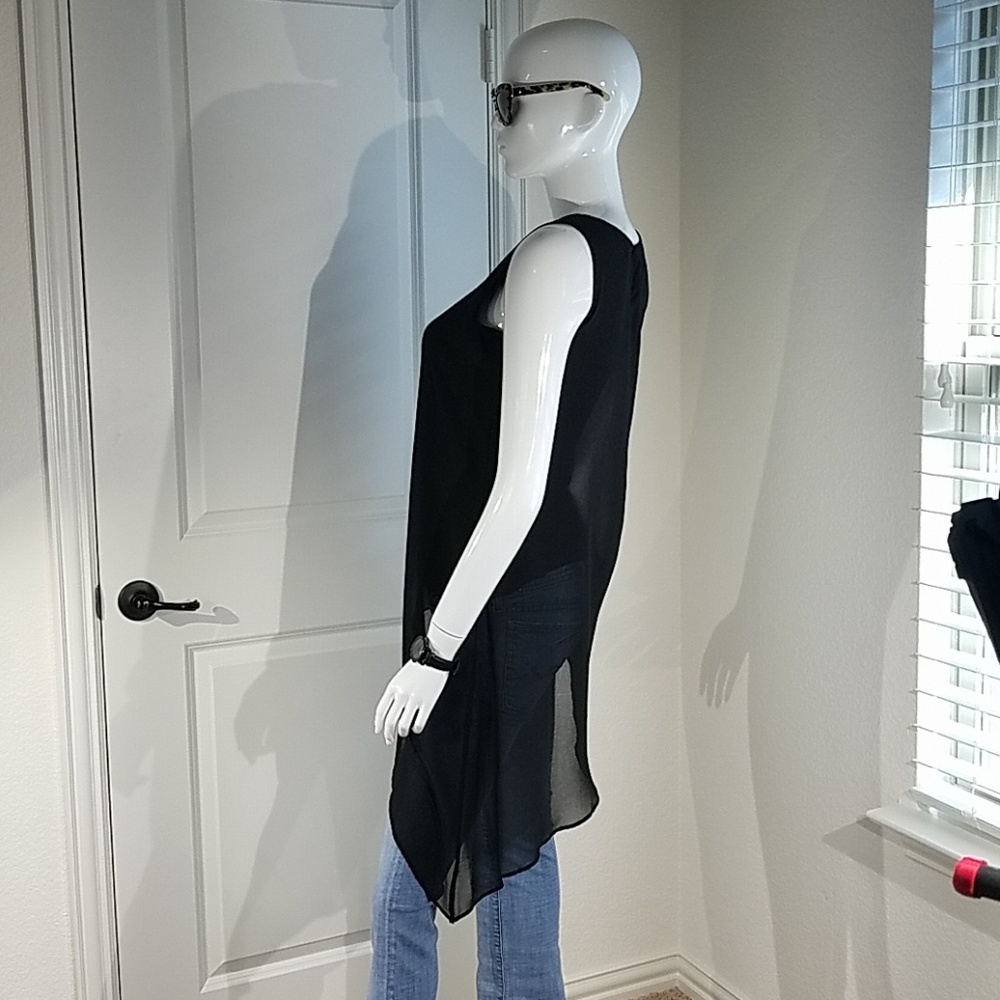 Saks Fifth Avenue Sleeveless Sheer Top - Picture 8 of 13